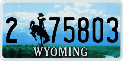 WY license plate 275803