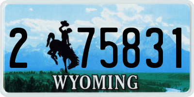 WY license plate 275831