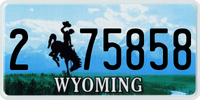 WY license plate 275858