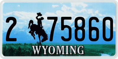 WY license plate 275860