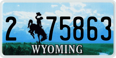 WY license plate 275863