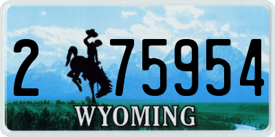 WY license plate 275954