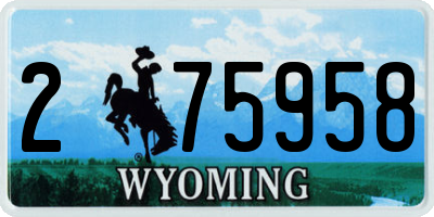 WY license plate 275958