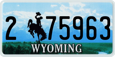 WY license plate 275963