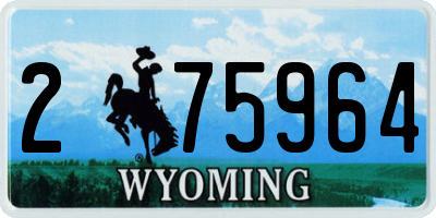 WY license plate 275964
