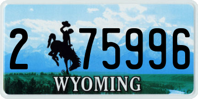 WY license plate 275996