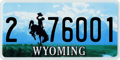 WY license plate 276001