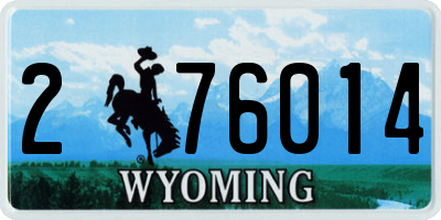 WY license plate 276014