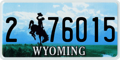 WY license plate 276015