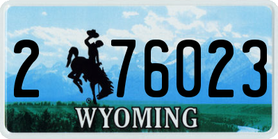 WY license plate 276023