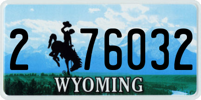WY license plate 276032