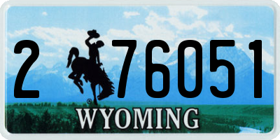 WY license plate 276051