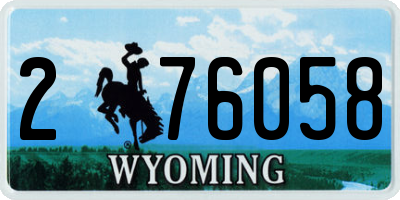 WY license plate 276058