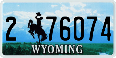 WY license plate 276074