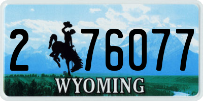 WY license plate 276077