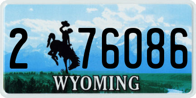 WY license plate 276086