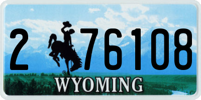 WY license plate 276108
