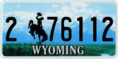 WY license plate 276112