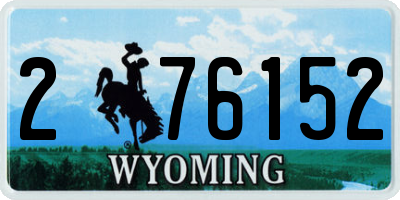 WY license plate 276152