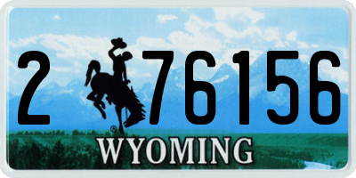 WY license plate 276156