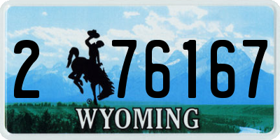 WY license plate 276167
