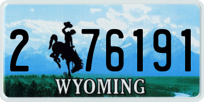 WY license plate 276191