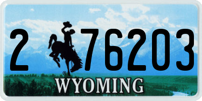WY license plate 276203