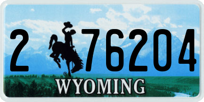 WY license plate 276204