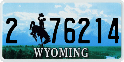 WY license plate 276214
