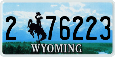 WY license plate 276223