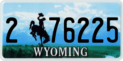 WY license plate 276225
