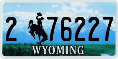 WY license plate 276227