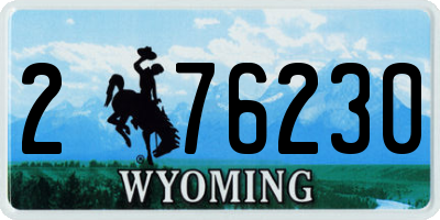 WY license plate 276230
