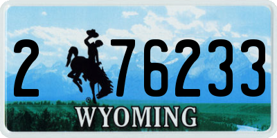 WY license plate 276233