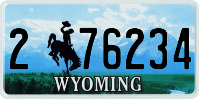 WY license plate 276234