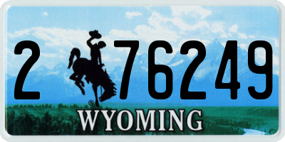 WY license plate 276249
