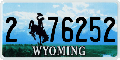 WY license plate 276252