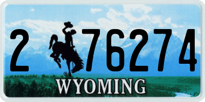 WY license plate 276274