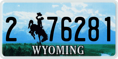 WY license plate 276281