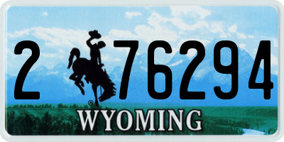 WY license plate 276294