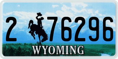 WY license plate 276296