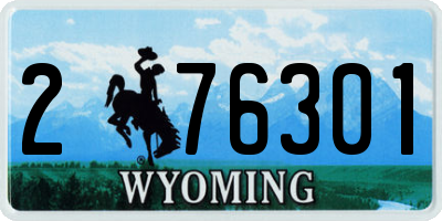 WY license plate 276301