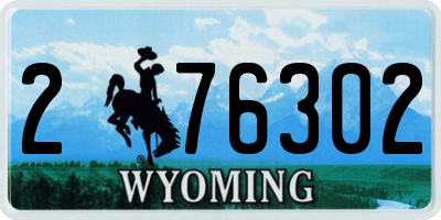 WY license plate 276302