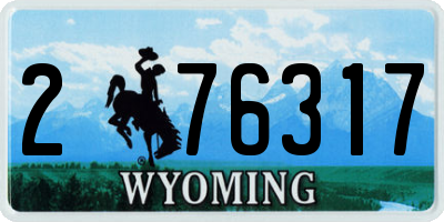 WY license plate 276317