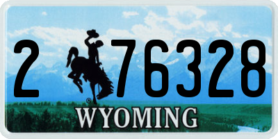 WY license plate 276328