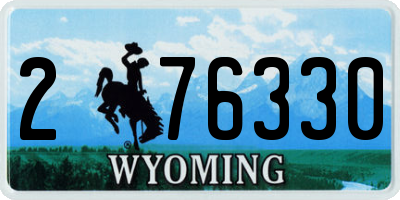 WY license plate 276330