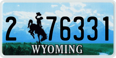 WY license plate 276331