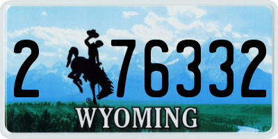 WY license plate 276332