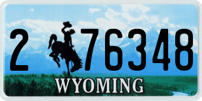 WY license plate 276348