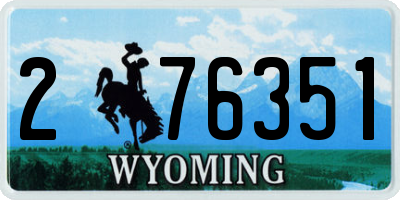 WY license plate 276351